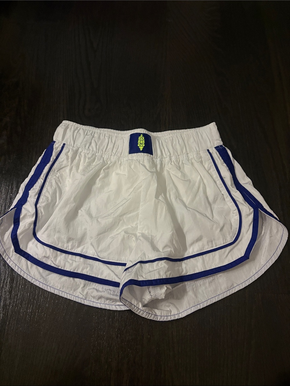 FP Movement by Free People White Athletic Shorts with Blue Trim